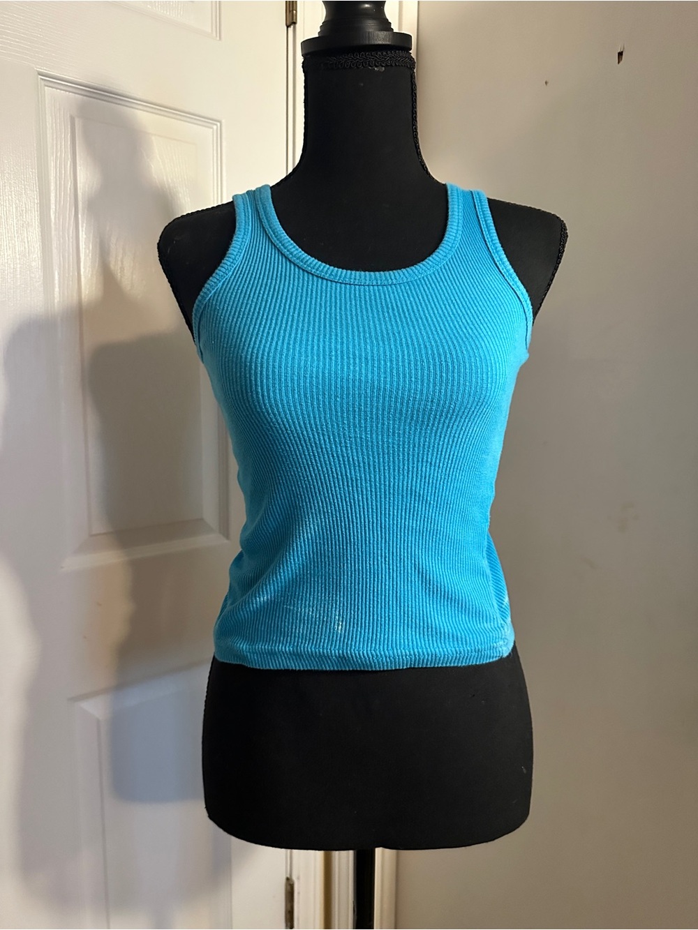 Women’s Ribbed Tank Top in Bright Turquoise